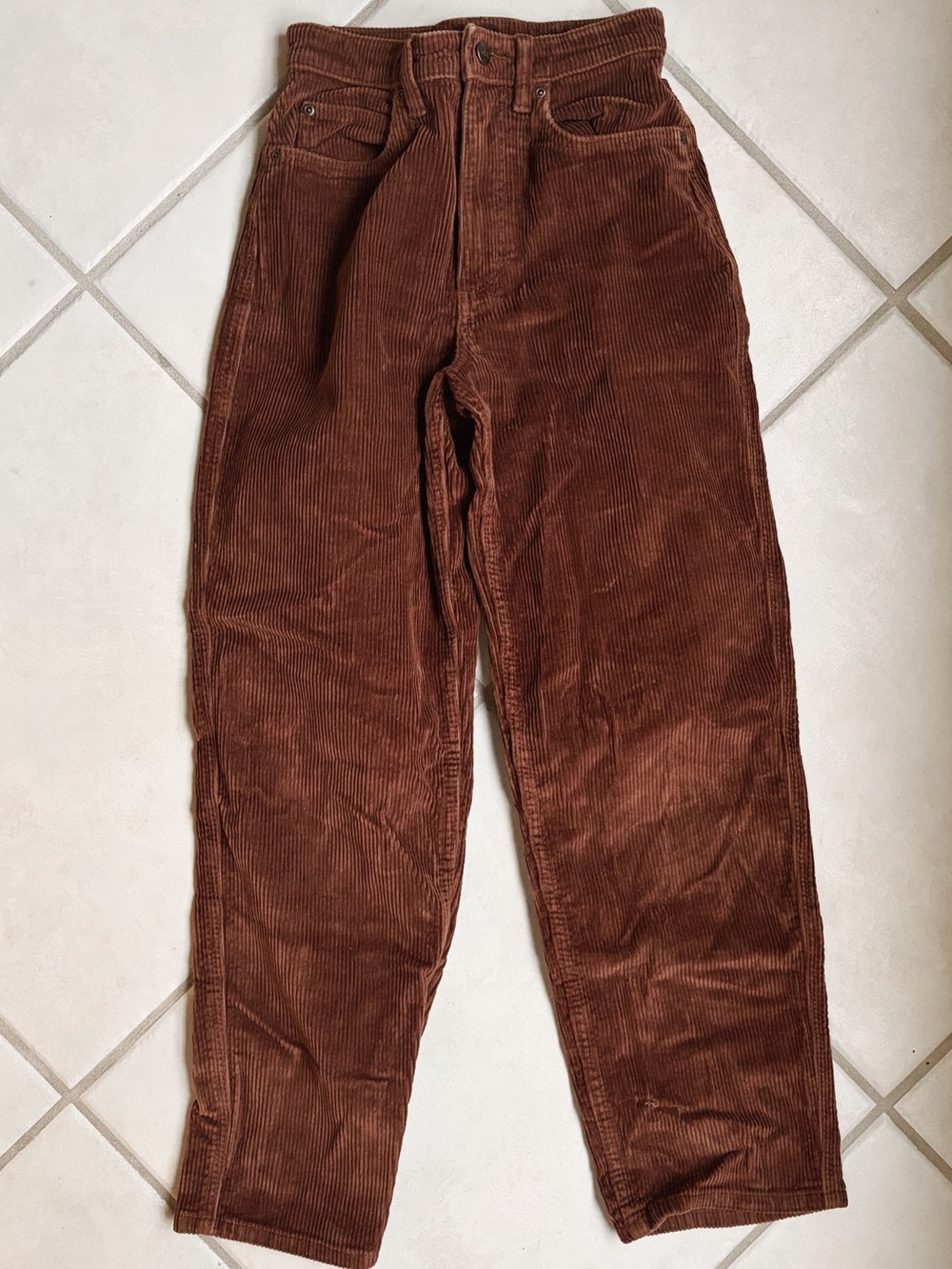 Lee Brown Corduroy High Rise Relaxed Stovepipe Jeans